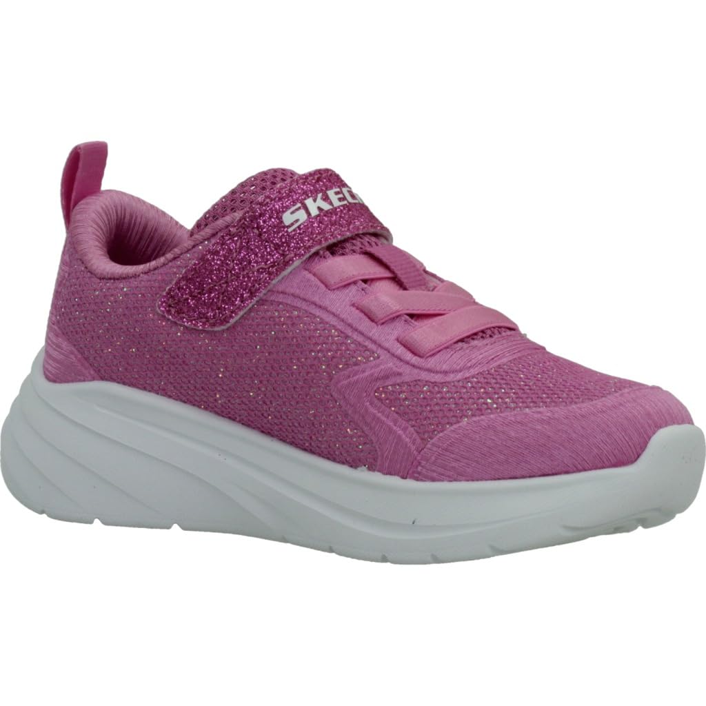 Skechers Wave 92 Tennis Shoes Sparkle Mesh Athletic Sneakers with Adaptive Closure Machine Washable, Hot Pink Sparkle Mesh Textile/Trim, 10
