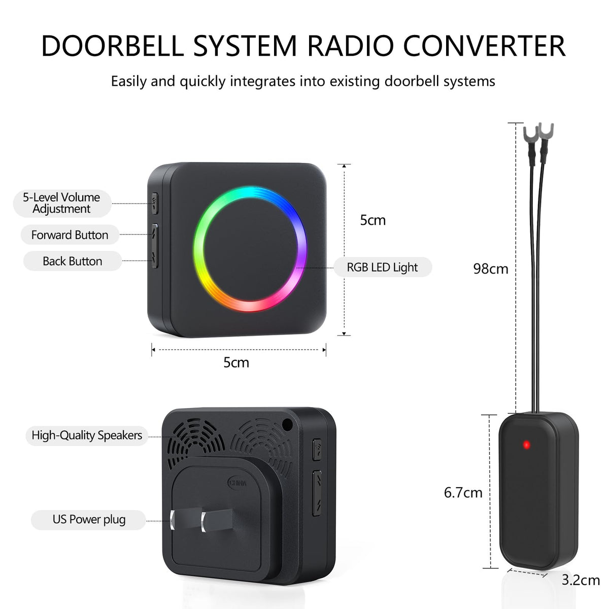 Wireless Doorbell Chime - Compatible with Blink Video Doorbell and Blink Video Doorbell (2nd Gen) (1 Video Doorbell Extender 1 Receiver�