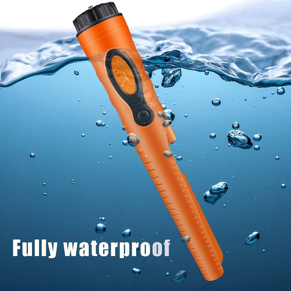 Fully Waterproof Pinpoint Metal Detector Pinpointer - 360�� Search Pinpointing Finder Probe Treasure Hunting Tool Accessories for Adults and Kids (Three Mode) Hs08 Or