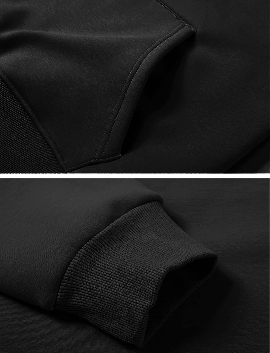 Haellun Womens Casual Winter Warm Fleece Sherpa Lined Pullover Hooded Sweatshirt (Black, Medium)