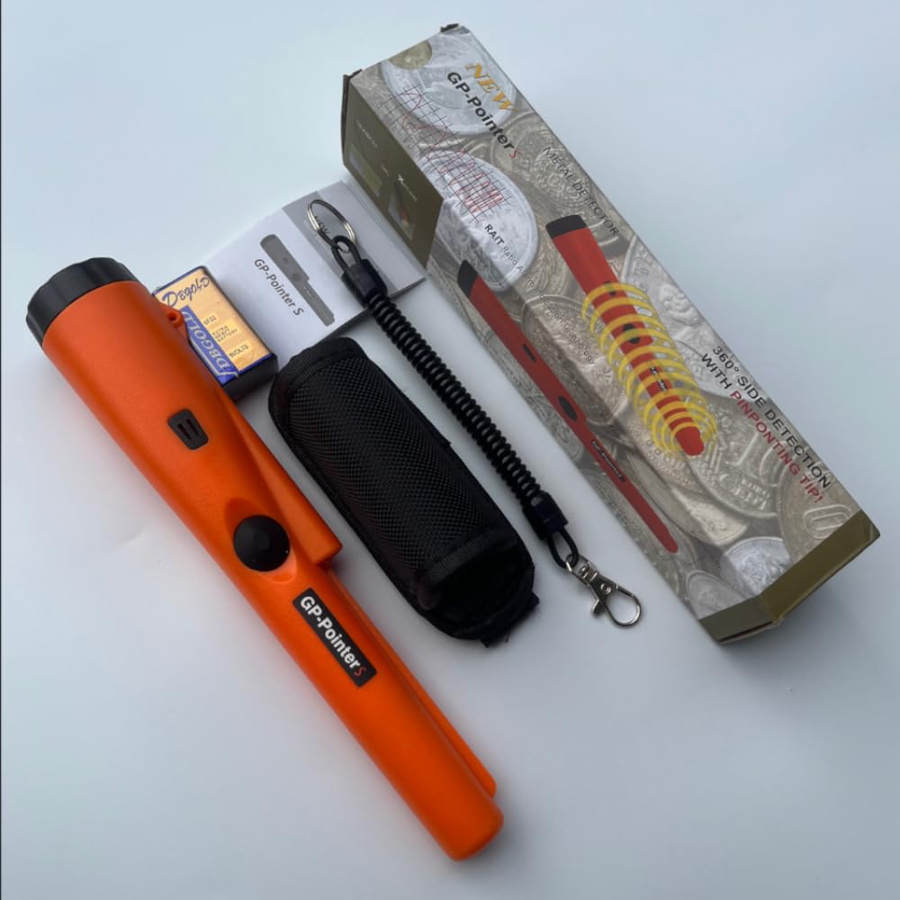 JYVY Power Pro GP-Pointers Metal Detector Pinpointer ��� Waterproof 360�� High Accuracy Search Probe for Treasure Hunting, Professional Handheld Pinpointer Wand, with 9V Battery (Sp