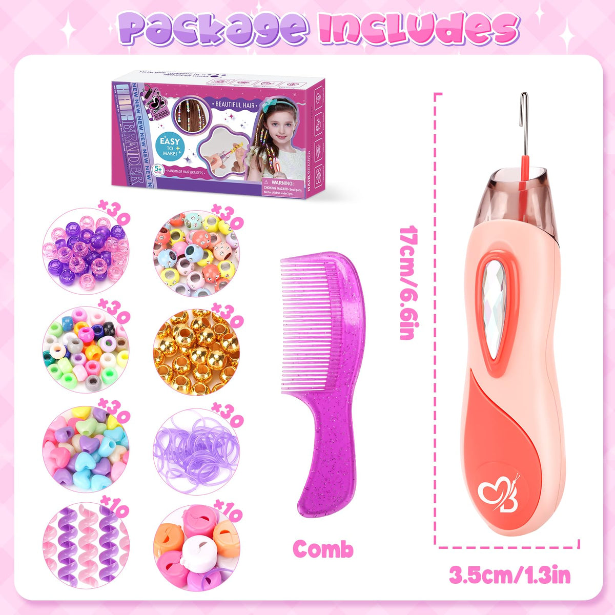 Hair Beads for Girls, Hair Accessories Gifts for 5 6 7 8 9 10 Year Old Kids