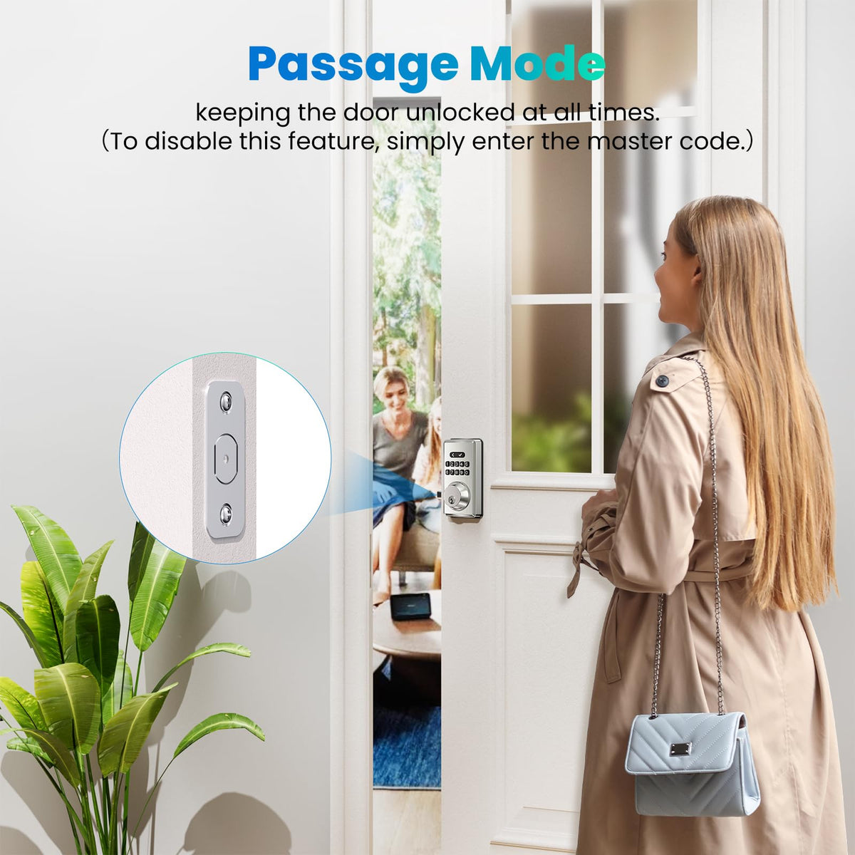 MOUSETRO Keyless Entry Door Lock Deadbolt with Keypad, Digital Smart Locks with Code, Auto Lock, Anti-Peeking Password, Easy Installation, Satin Nickel