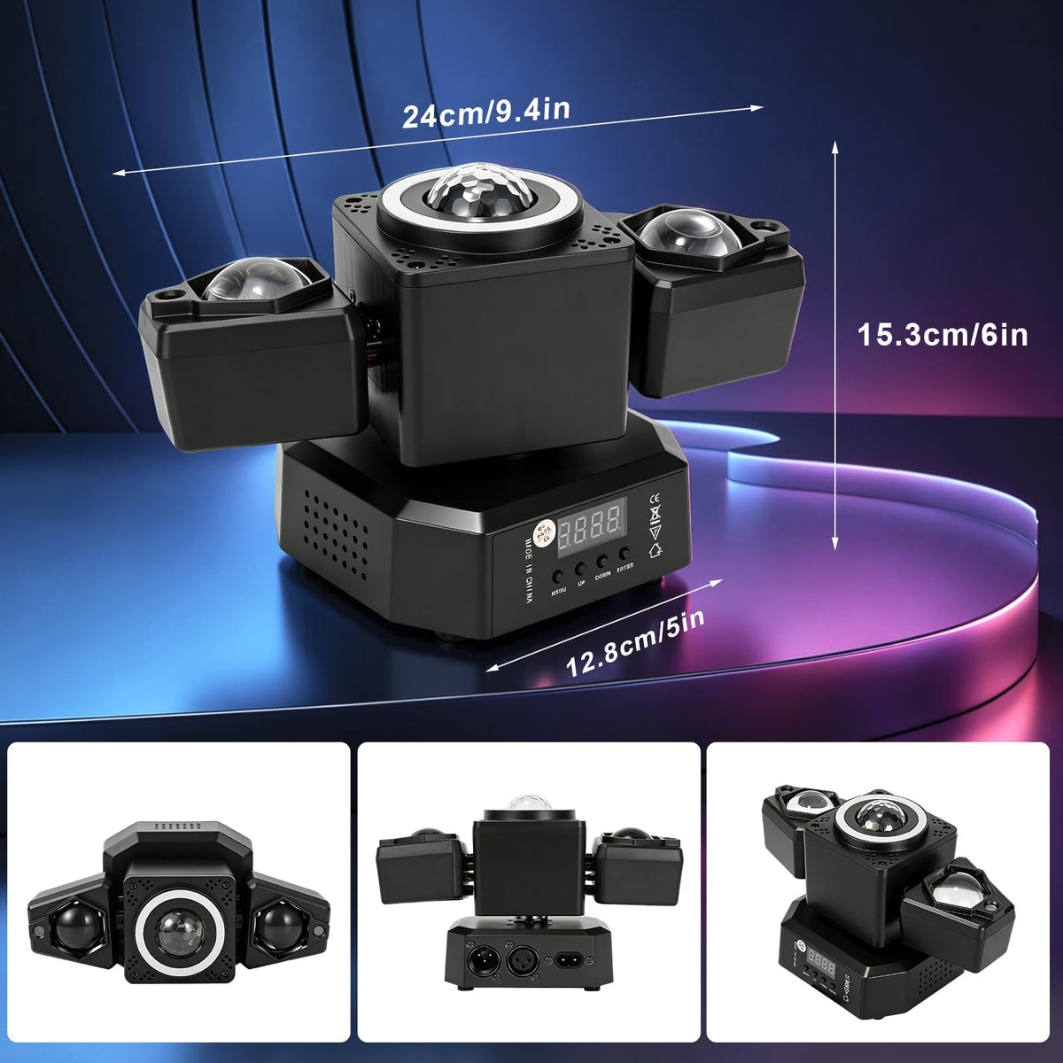 XPCLEOYZ 2 Arms Moving Head DJ Lights 4-in-1 RGBW LED Disco Stage Light