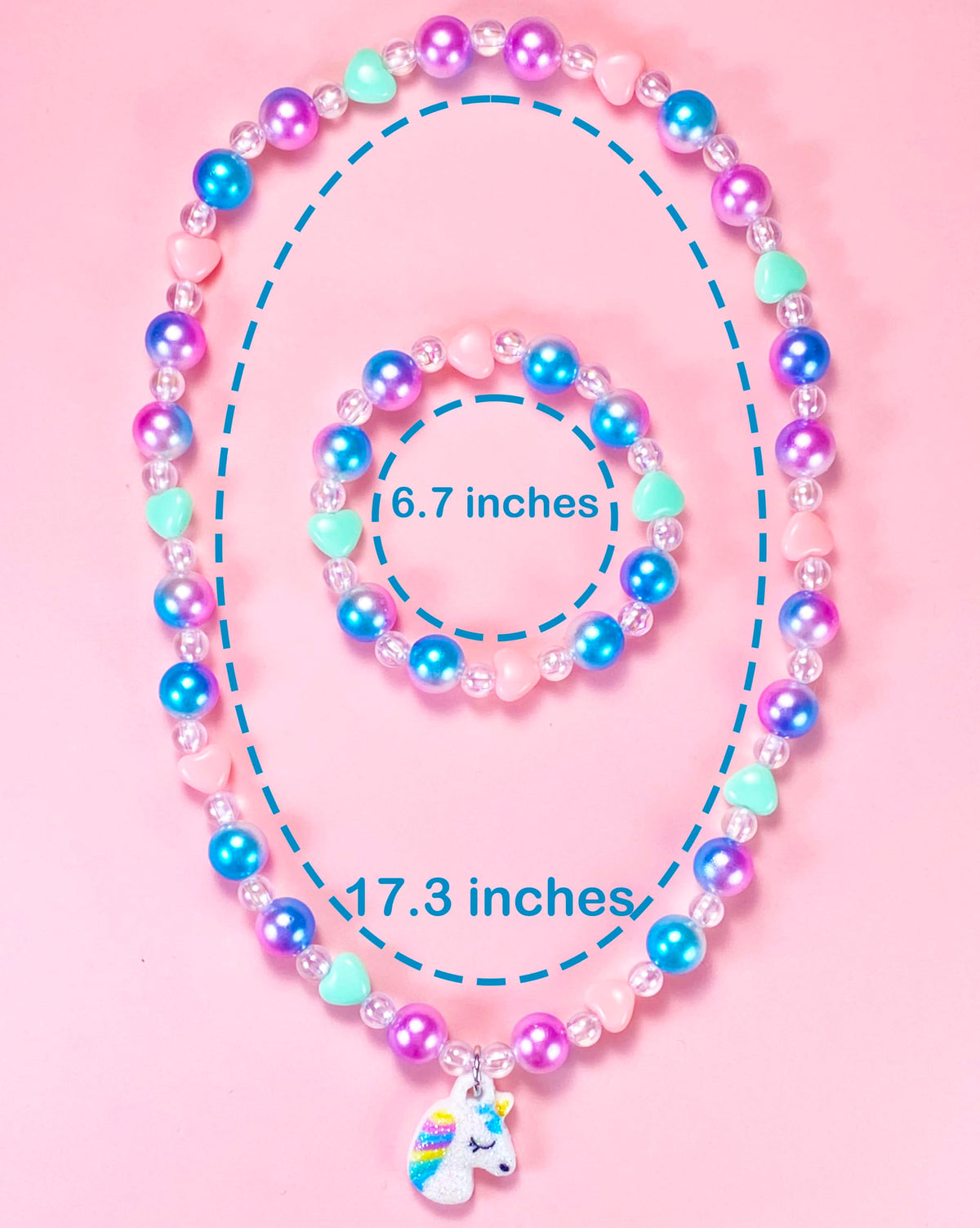 SIELEVIN Kids Jewelry for Little Girls Necklace Bracelet Children Jewelry