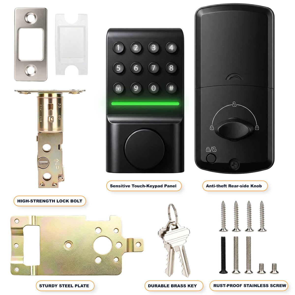 SEPOX�� Keyless Entry Deadbolt, Offline Smart Keypad Doorlock, LED Indic