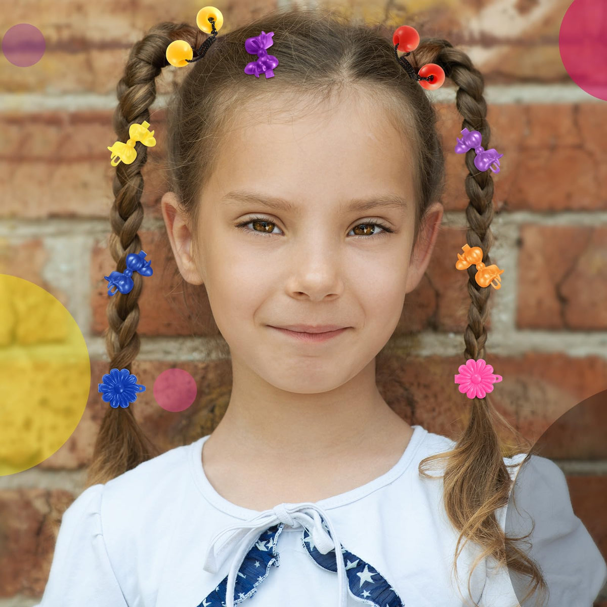 Giegxin 60 Pcs Girls Barrettes Hair Clips Ponytail Ties, ovely Style