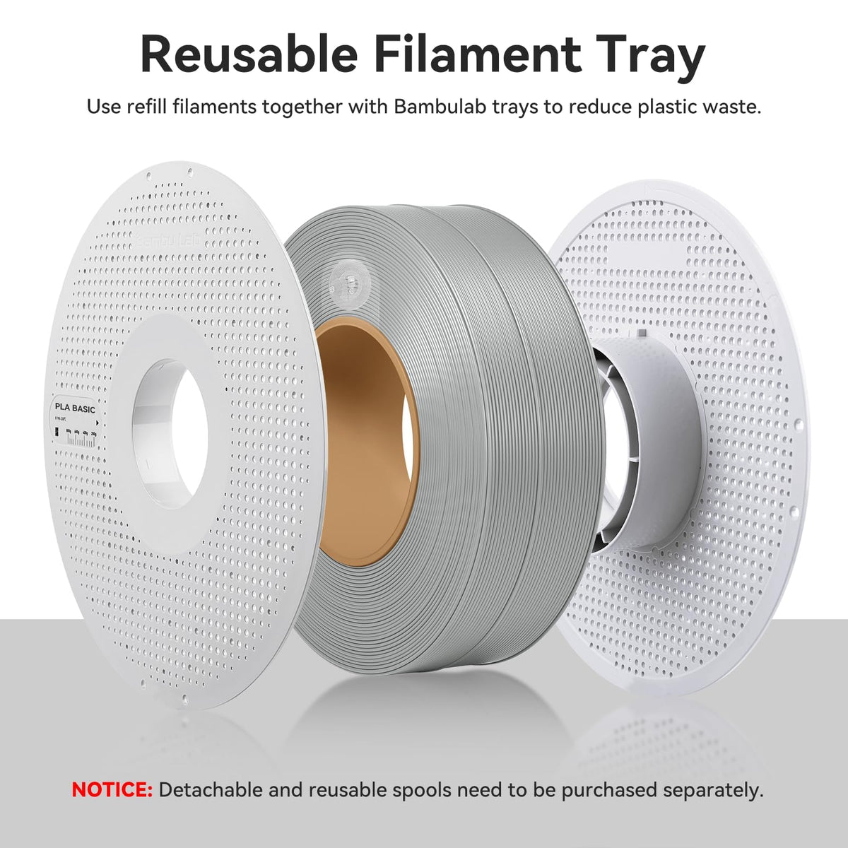 ENOMAKER PLA Basic 3D Printer Filament Refill Jade White 10100
