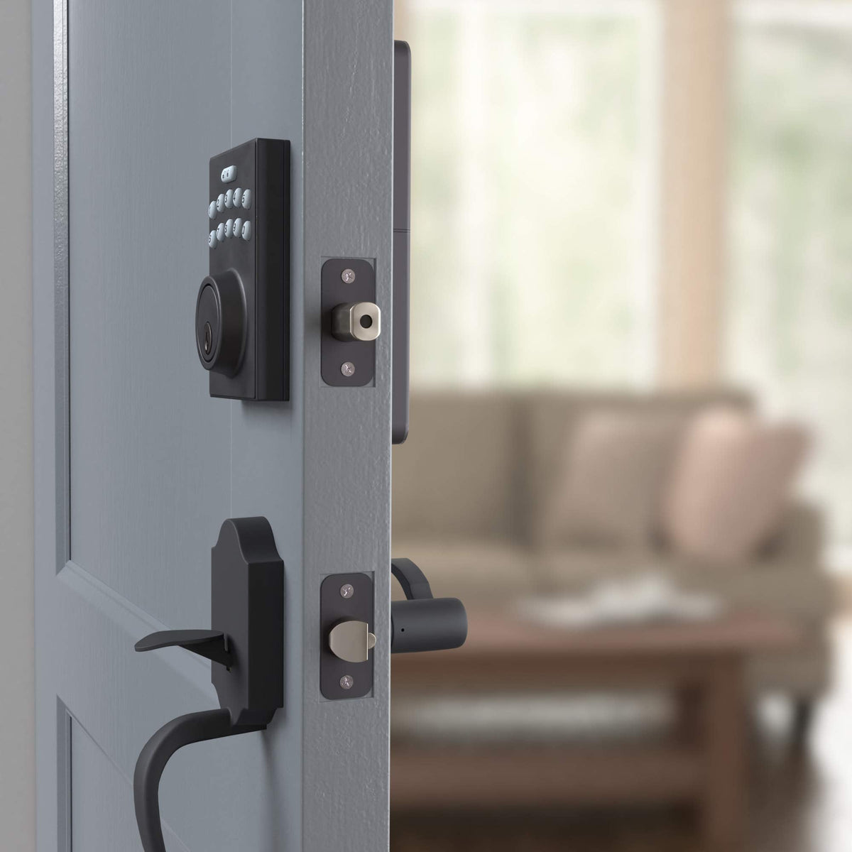 Amazon Basics Electronic Keypad Deadbolt Door Lock with Auto Lock, Touch-Control Keyless Entry, Customizable User Codes, Easy Installation, Contemporary, Matte Black, 1-Pack
