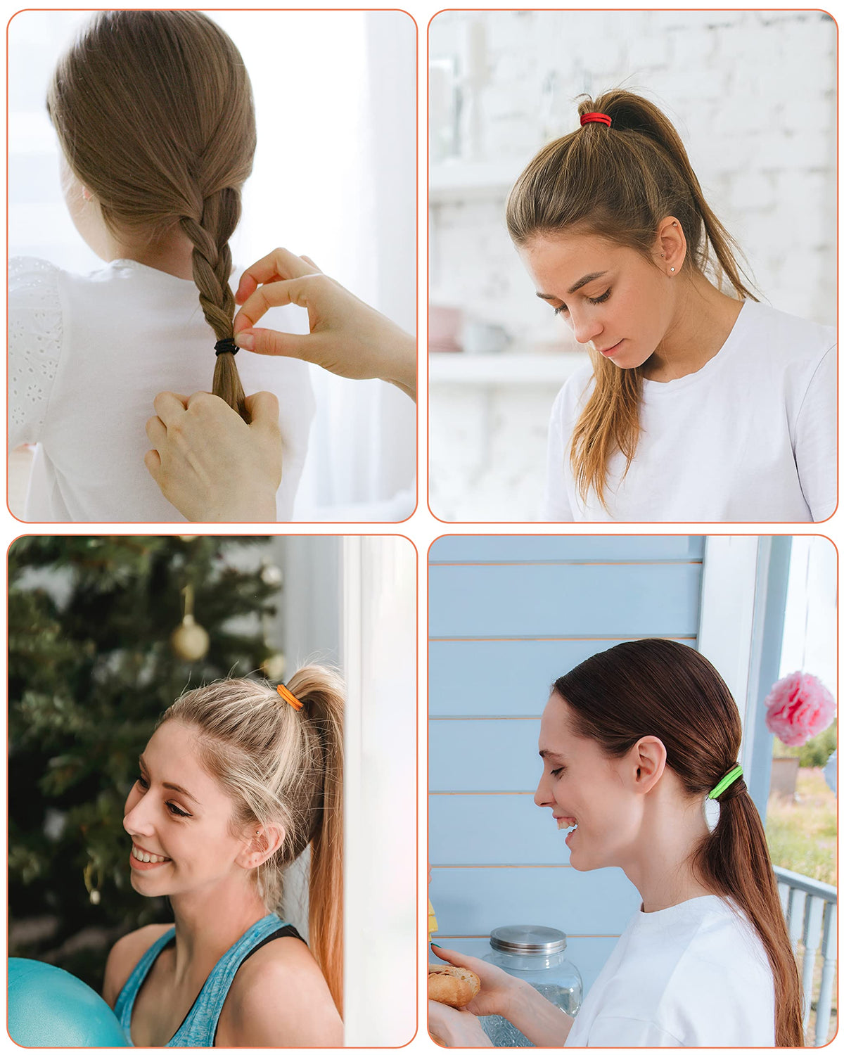 203 Pieces Hair Ties, 4MM Elastic Ponytail Holders for Women and Girls