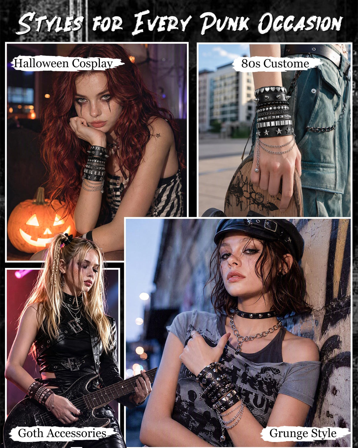 Trinckle Studded Bracelet for Teen Girl, Grunge Bracelet as Punk Accessorie