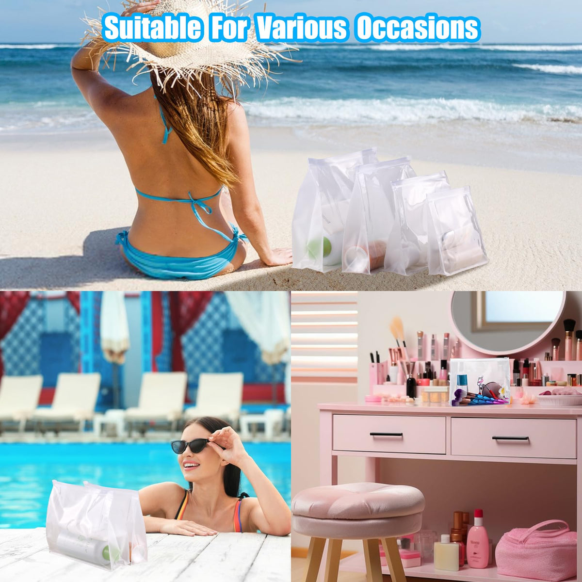GAWBYET 50 PCS Mini Clear Makeup Bag,Small Clear Zipper Pouch Travel Bag for Toiletries Plastic Cosmetic Organizer Waterproof,for Swimsuit Bikini Travel Vacation(5.9 x 5.1 x 1.4 Inch) - thewildfolk GAWBYET 50 PCS Mini Clear Makeup Bag,Small Clear Zipper Pouch Travel Bag for Toiletries Plastic Cosmetic Organizer Waterproof,for Swimsuit Bikini Travel Vacation(5.9 x 5.1 x 1.4 Inch)