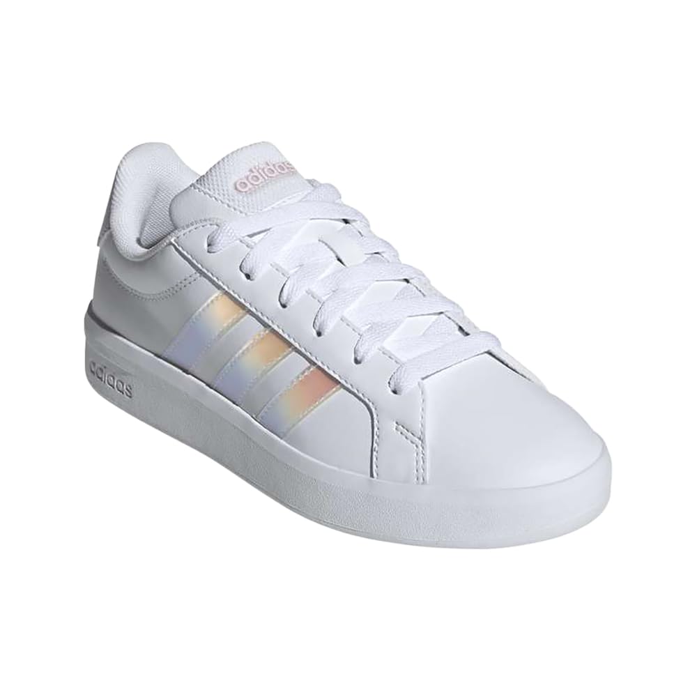 adidas Unisex-Kids Grand Court 3.0 J, White/Iridescent/Almost Pink, 5
