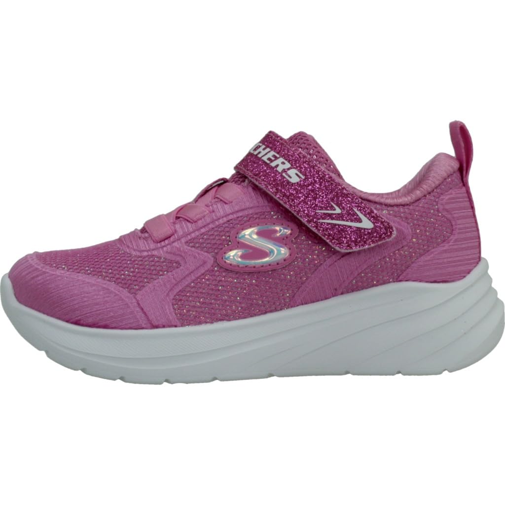 Skechers Wave 92 Tennis Shoes Sparkle Mesh Athletic Sneakers with Adaptive Closure Machine Washable, Hot Pink Sparkle Mesh Textile/Trim, 10