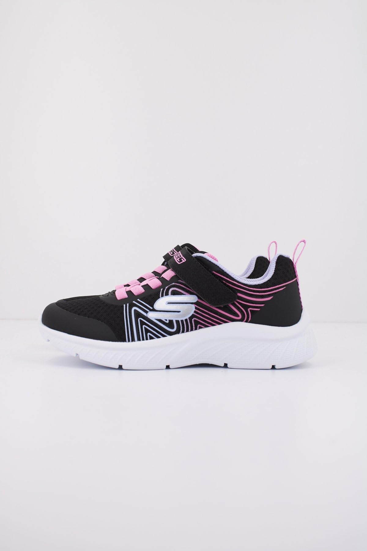 Skechers Unisex-Child Microspec Plus - Swirl Sweet Sneaker, Black/Multi, 2 Little Kid