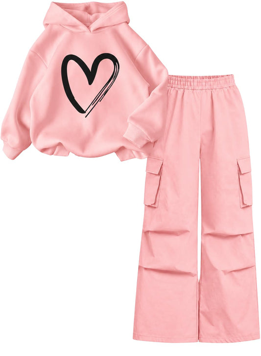 GOLLUNER Girls Cropped Hoodie Set
