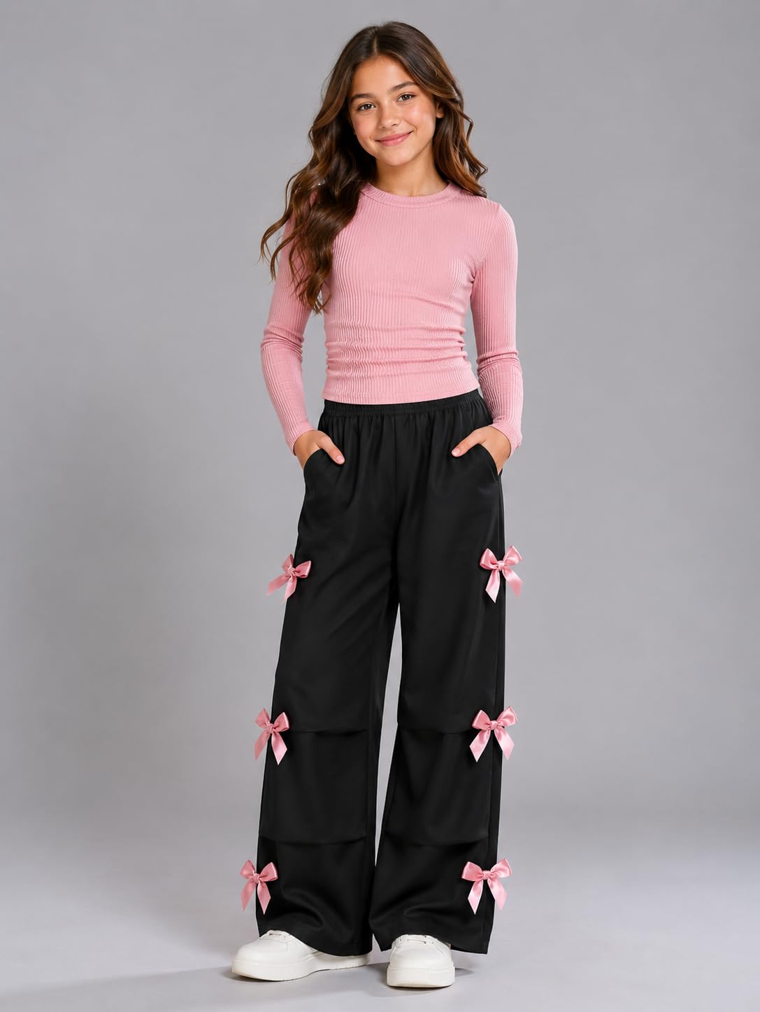 OllieSky Teen Girl Clothes Kid Clothing 11-12Y Top+Wide Leg Pant Outfit
