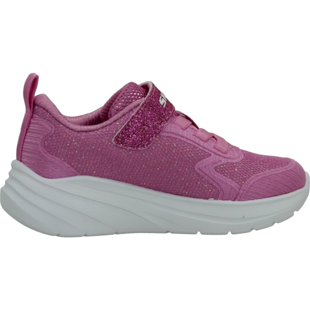 Skechers Wave 92 Tennis Shoes Sparkle Mesh Athletic Sneakers with Adaptive Closure Machine Washable, Hot Pink Sparkle Mesh Textile/Trim, 10