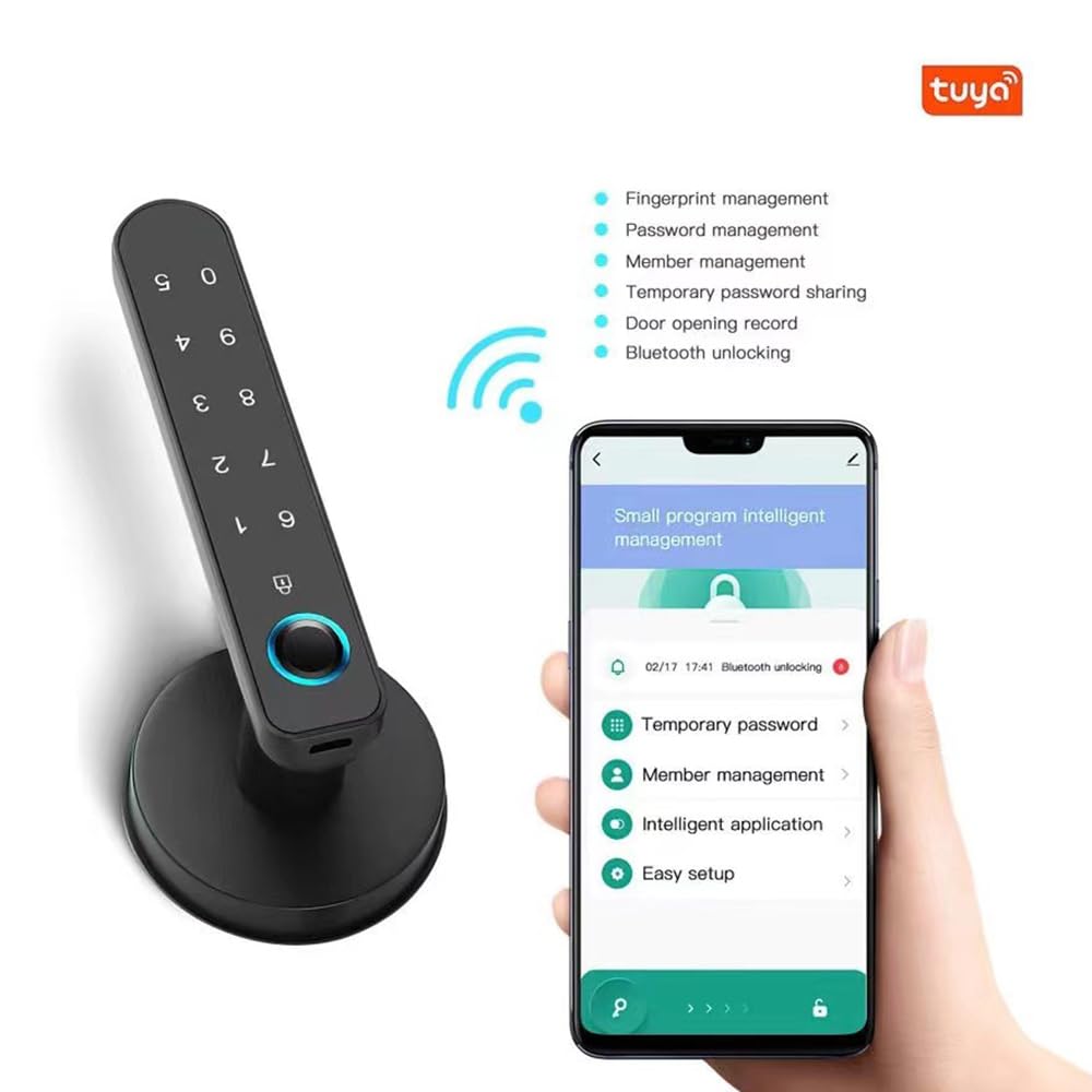 Xenocam Fingerprint Smart Door Lock Keyless Entry 3-in-1 Door Lock, Smart Lever Unlock by Fingerprint/Keypad/Code/Key for Home, Hotel, Apartment, Office, Bedroom