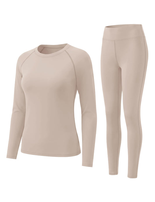 LOMON 2 Piece Sets Thermal Underwear for Womens Base Layer Winter Clothes