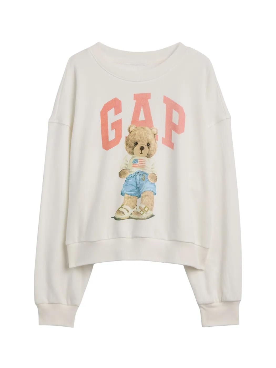 GAP Girls' Relaxed Fashion Crew, Sp Sassy Bear, XX-Large
