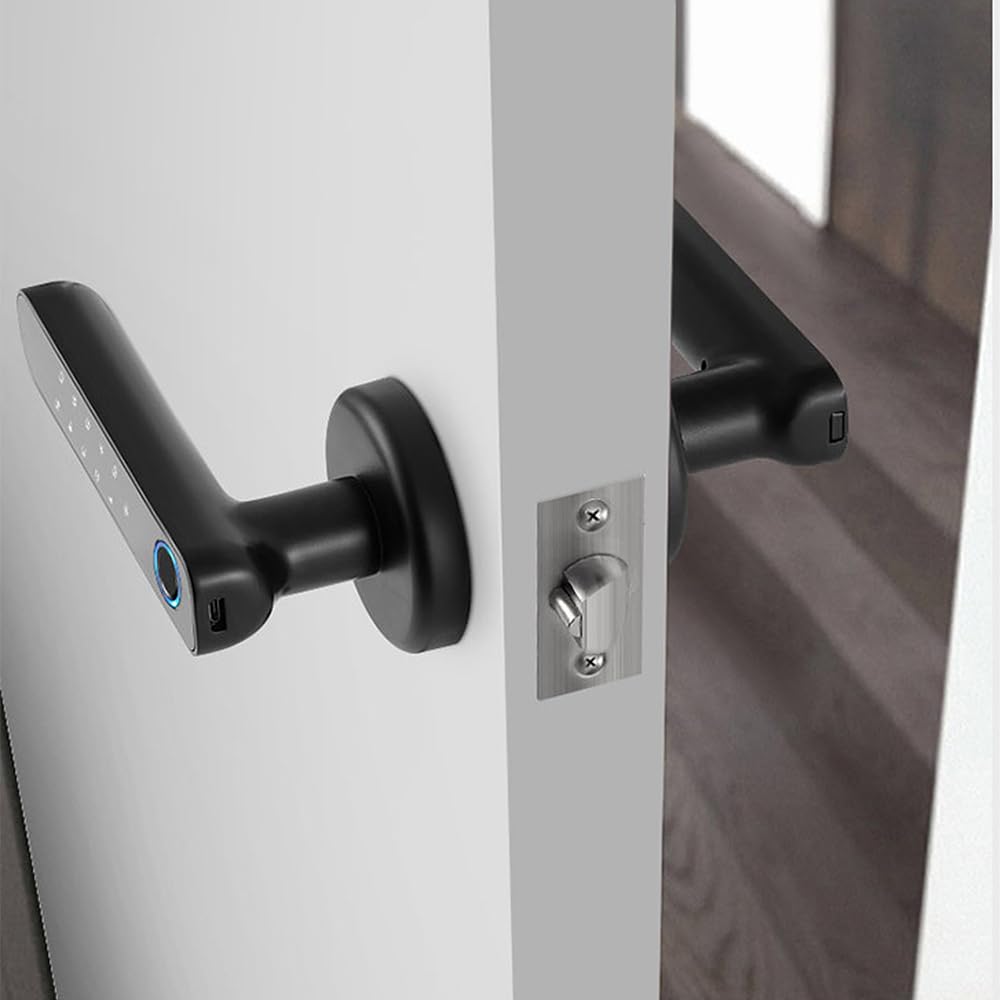 Xenocam Fingerprint Smart Door Lock Keyless Entry 3-in-1 Door Lock, Smart Lever Unlock by Fingerprint/Keypad/Code/Key for Home, Hotel, Apartment, Office, Bedroom