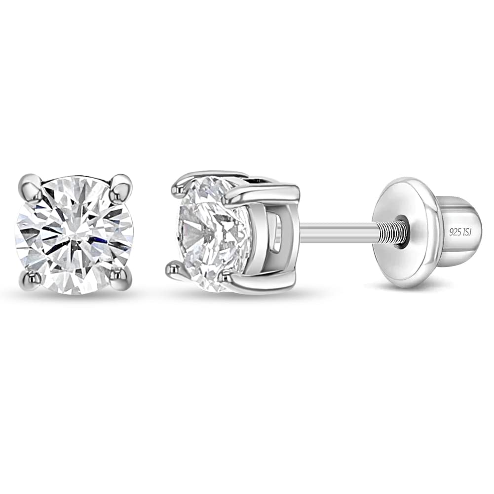 In Season Jewelry Tiny Solitaire Sterling Silver Kids Earrings ��ï