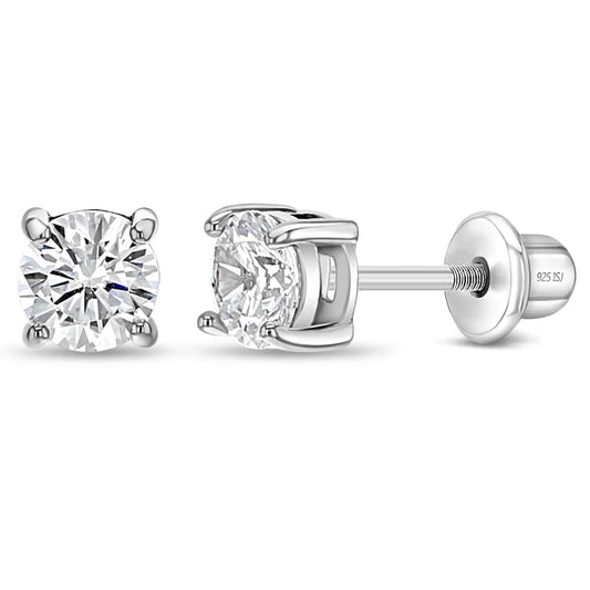 In Season Jewelry Tiny Solitaire Sterling Silver Kids Earrings ��ï