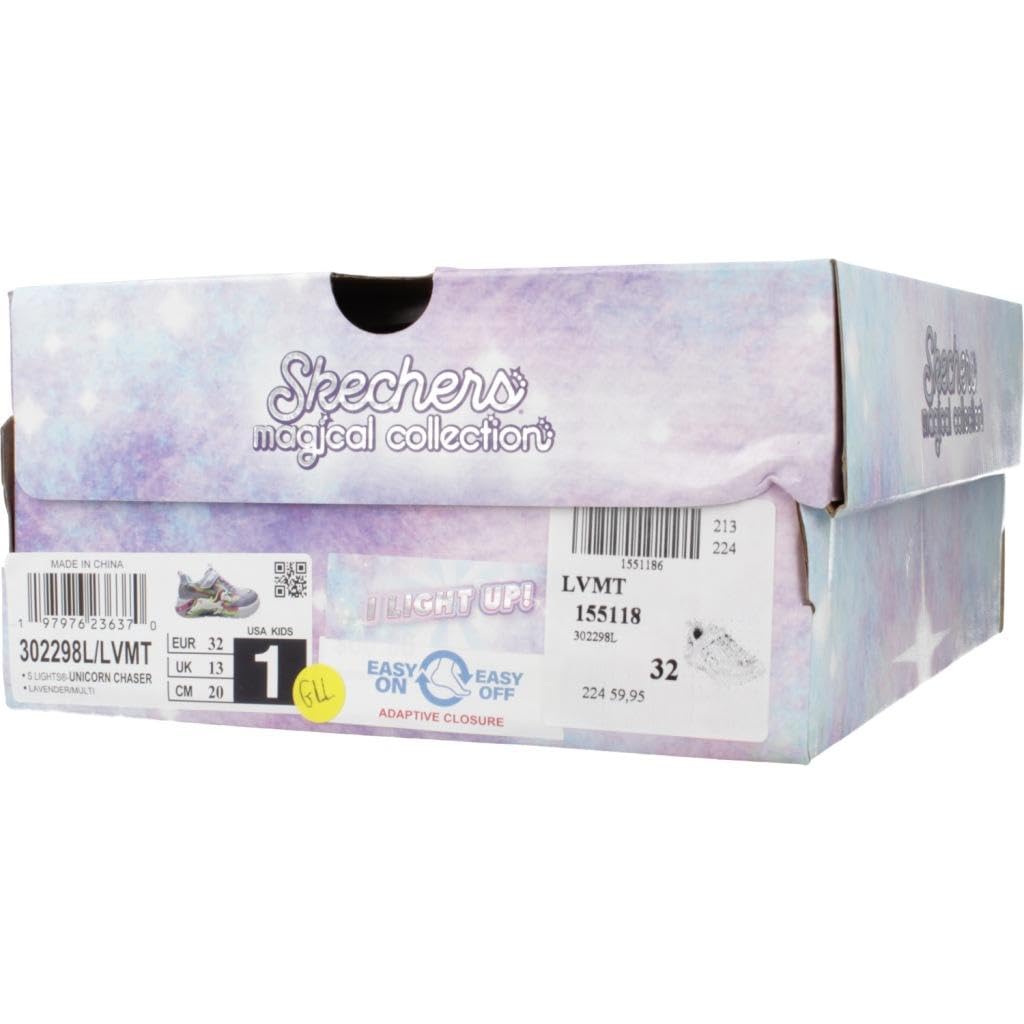 Skechers Kids Unicorn Chaser Sneaker, Lavender/Multi, 12 Little Kid