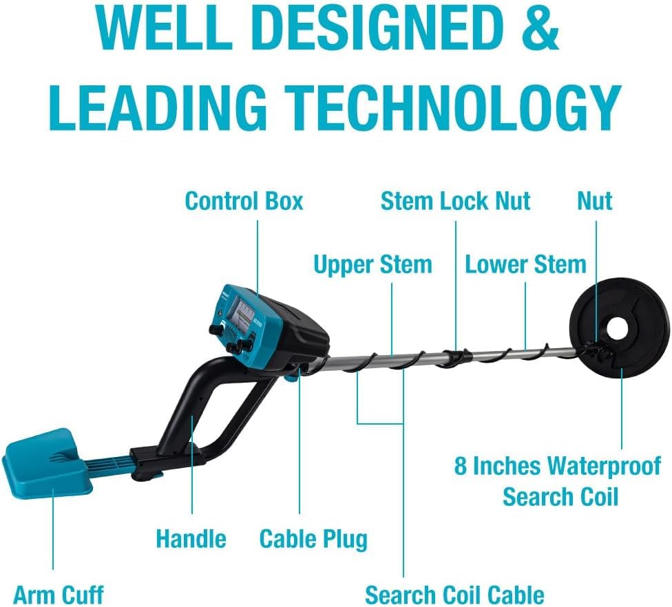 allsun Metal Detector for Adults, Treasure Finder with DISC Mode