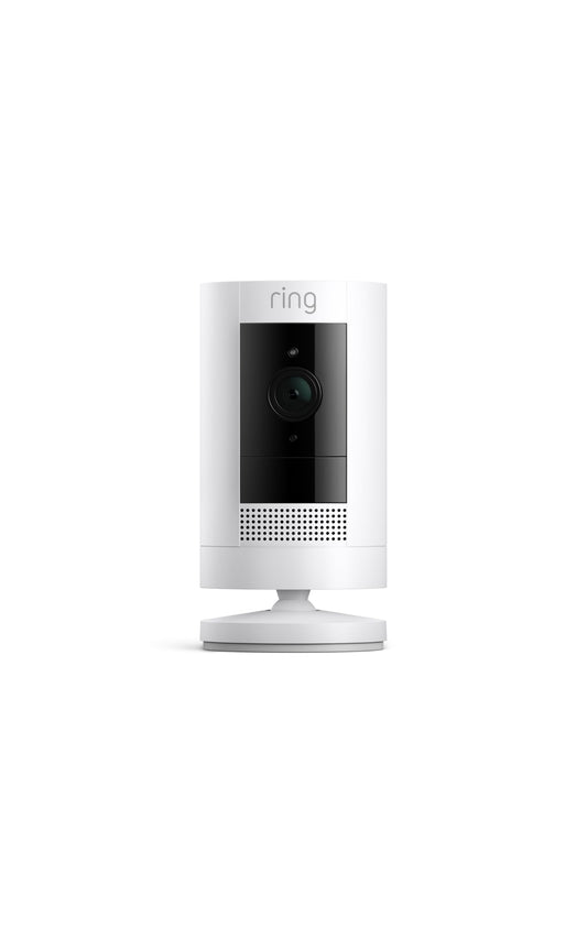 Ring Outdoor Cam (Stick Up Cam), Weather-Resistant Home or Business HD Security Camera, Live View, Color Night Vision, Two-Way Talk, Motion Alerts, Works with Alexa, White