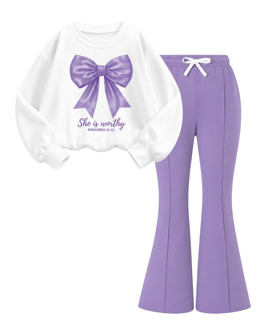 Azmxynol Girls Flared Pants Set