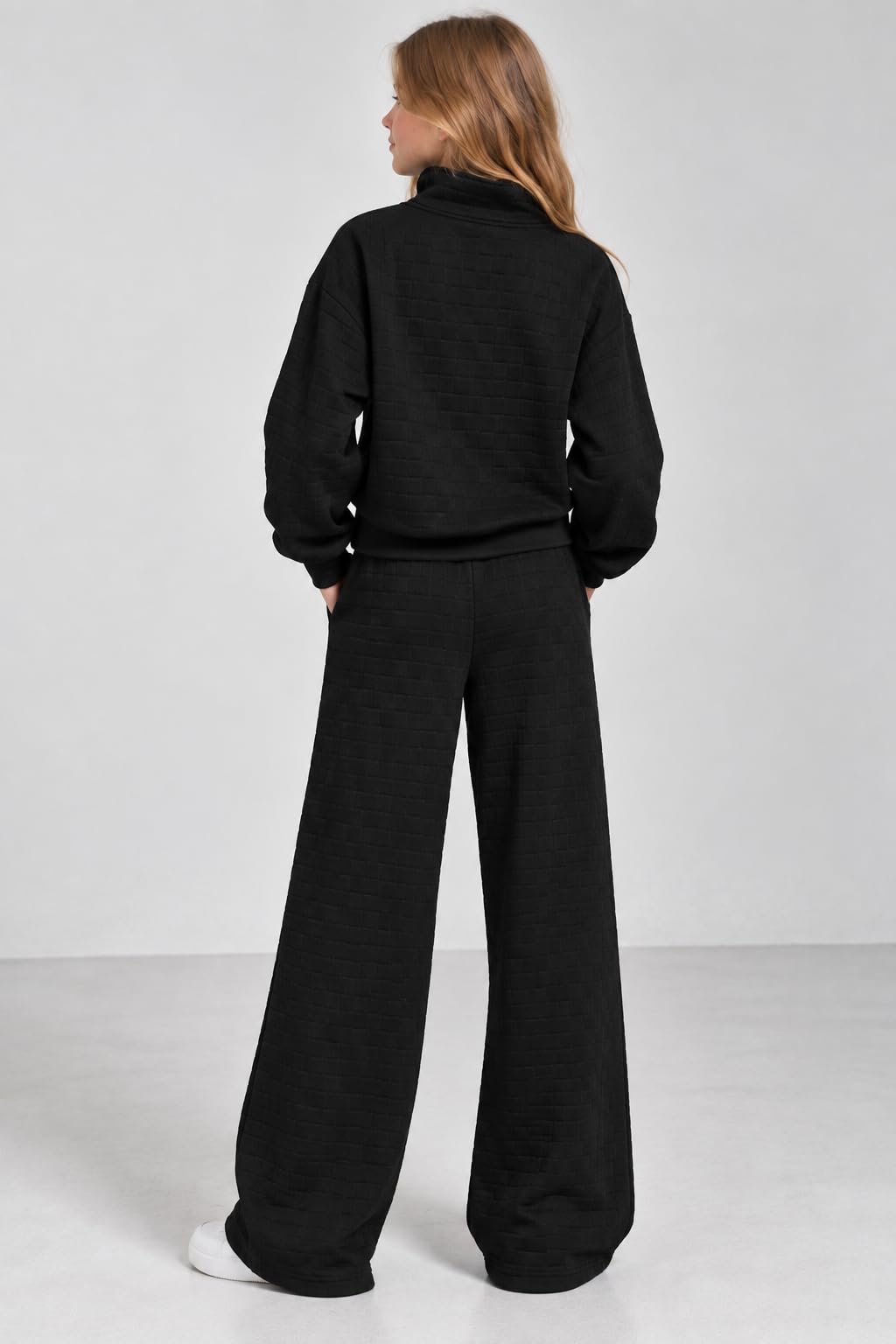 Afsmlys Tween Girls Clothes Trendy 2 Piece Outfit Long Sleeve Zip-Up Sweatshirt + Wide Leg Pants School Cute Clothing Set Winter Fall Pullover Set Size 13 14