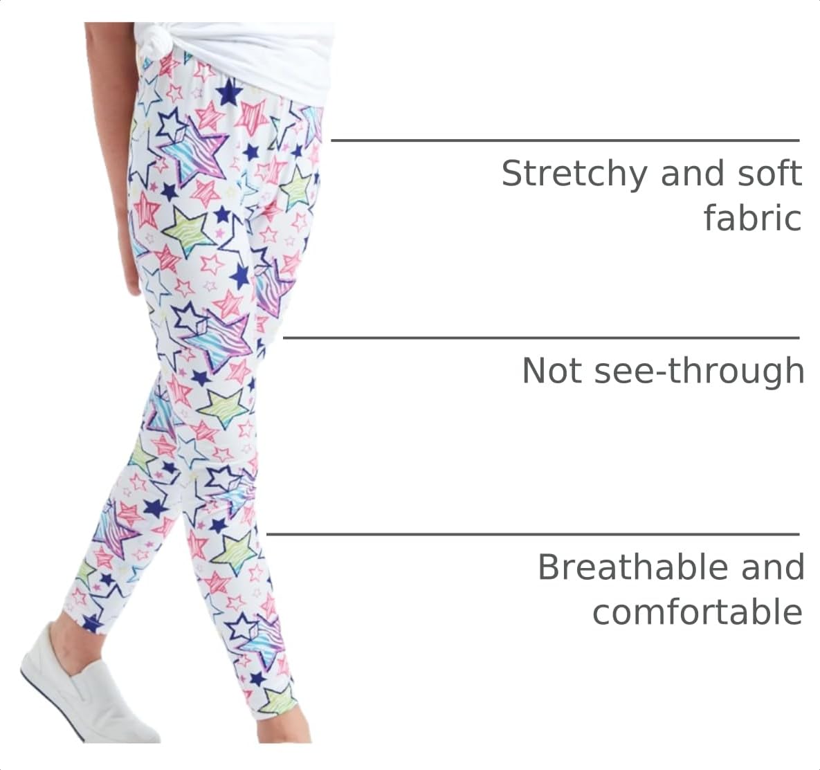 LUOUSE Little Girls Stretch Cute Yoga Leggings Kids Butter Soft Dance Pants 3-Pack Size 6T - 7T