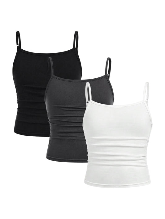 SOLY HUX Girl's 3 Packs Spaghetti Strap Tank Top Cute Teen Tops