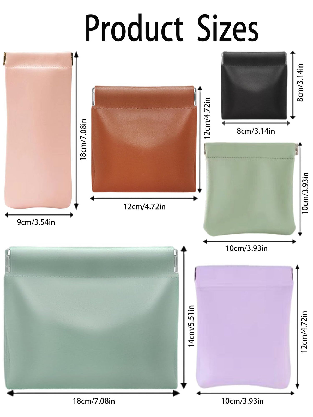 6 Pcs Small Makeup Bag for Purse, Snap Closure Organizer Pouch - thewildfolk 6 Pcs Small Makeup Bag for Purse, Snap Closure Organizer Pouch