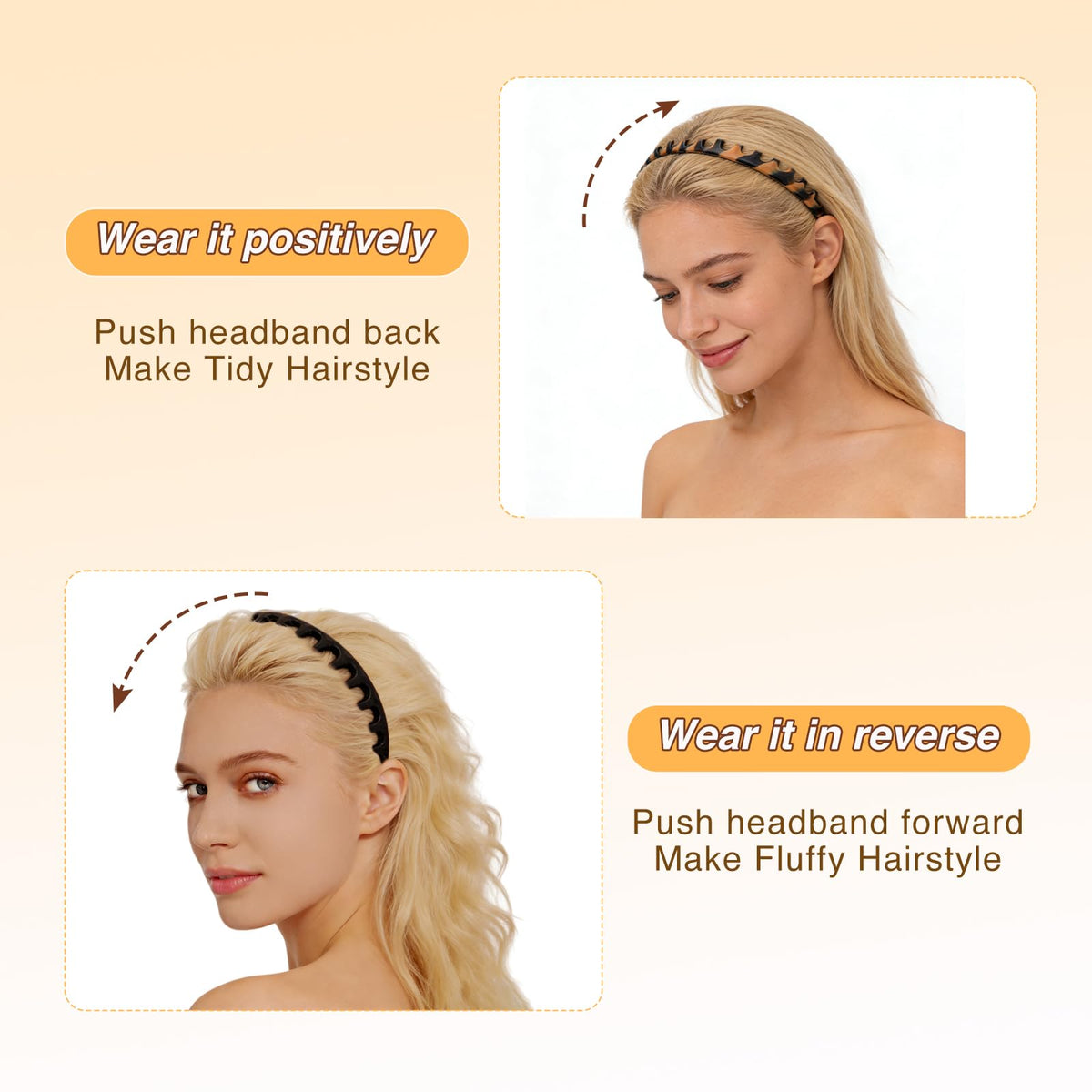Silicone Headbands for Women Non Slip, No Pain Head Bands for Women's Hair
