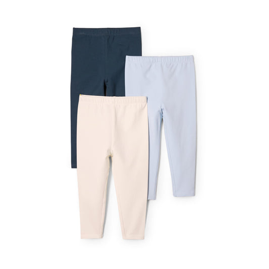 Amazon Essentials x Sofia Grainge Unisex Babies' Cotton Breathable Ankle Length Legging, Pack of 3, Dark Navy/Ivory/Light Blue, 24 Months