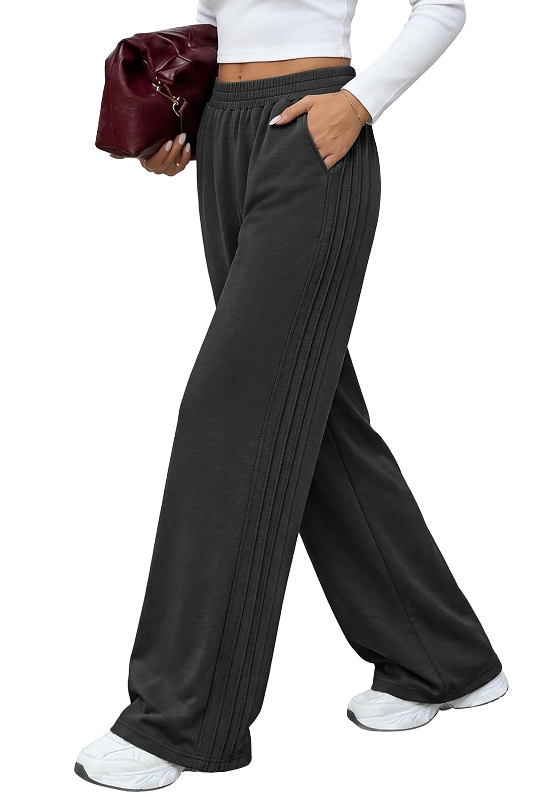 Wiholl Track Pants Women Wide Leg Sweatpants Fall Fashion Baggy Sweat Pants
