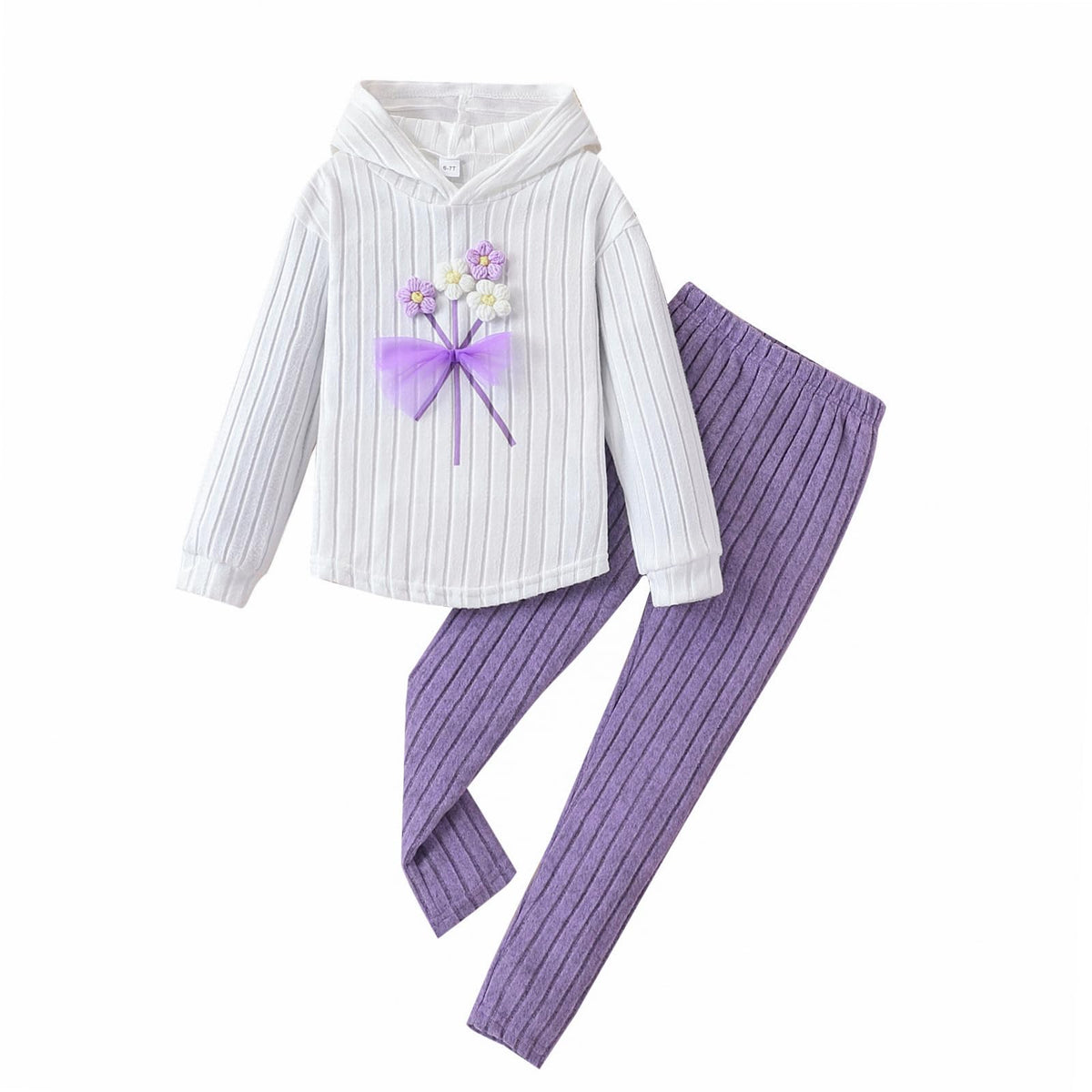 Afsmlys Girls Asymmetrical Knit Set
