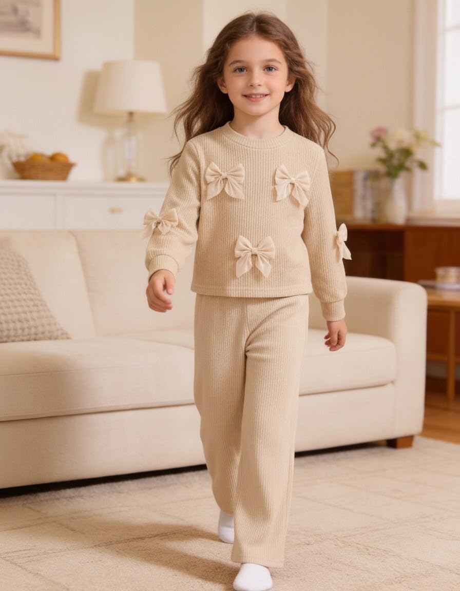 EVIRWZIA Girls Bow Outfit Set
