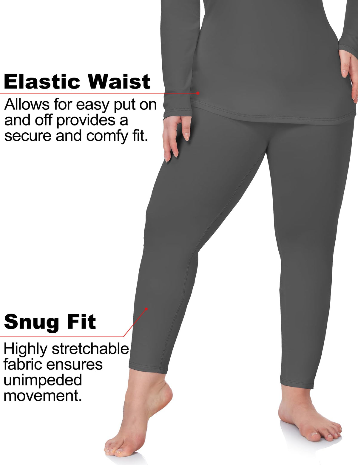 COOTRY Plus Size Thermal Underwear for Women Mock Neck Top and Bottom Sets