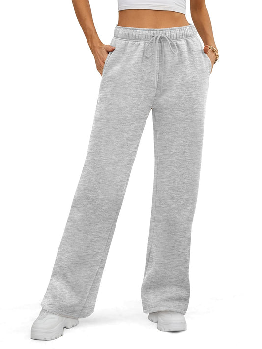 ATHMILE Womens Sweatpants Fleece Wide Leg Lined Baggy Lounge Sweat Pants