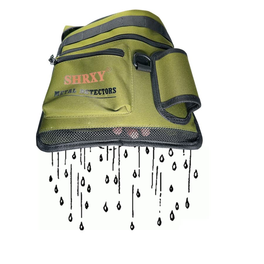 shrxy Metal Detecting Finds Bag Waist Digger Pouch Tools Bag for PinPointer Garrett Detector Xp ProPointer Accessories (Grassgreen)