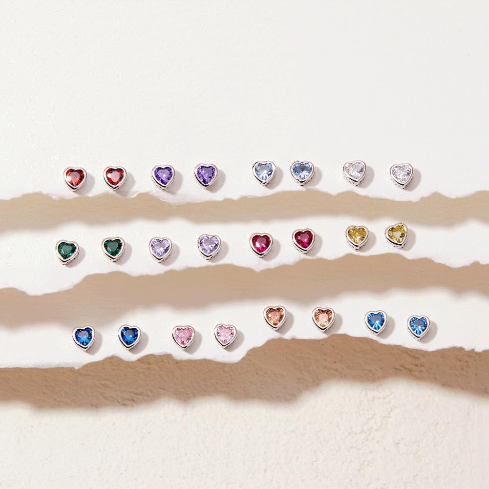 In Season Jewelry Tiny CZ Birthstone Heart Kids Earrings ��� Sep