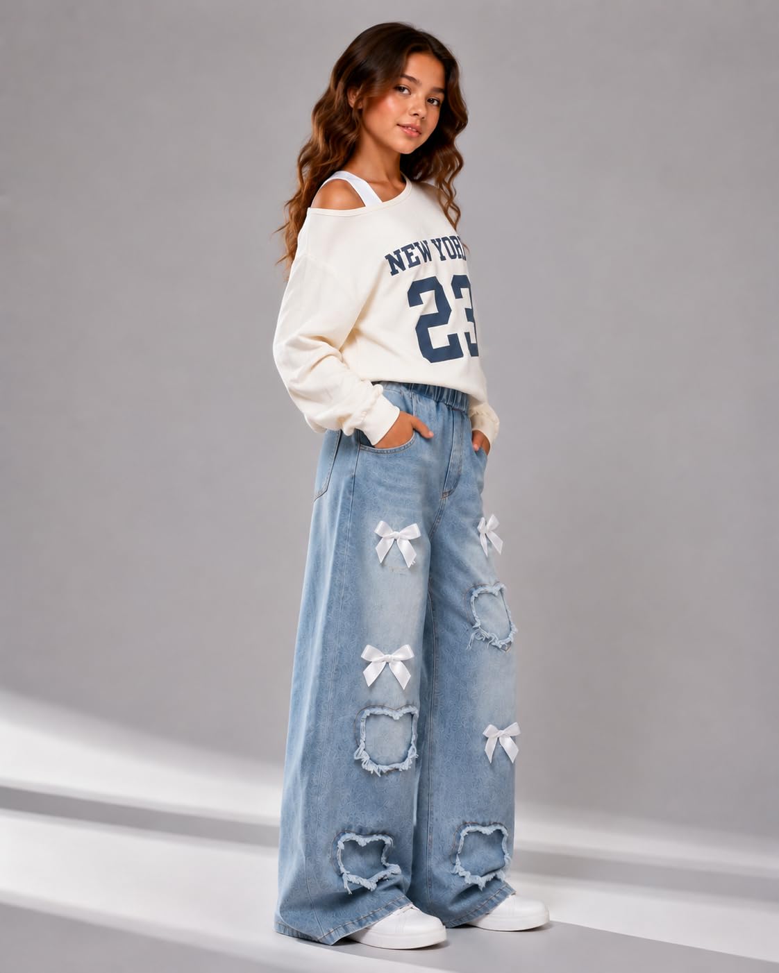 Afsmlys Girls Top Jeans Set