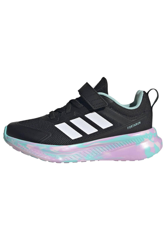 adidas Unisex-Kids Fortarun 4.0, Black/Clear Pink/Flash Aqua, 11.5