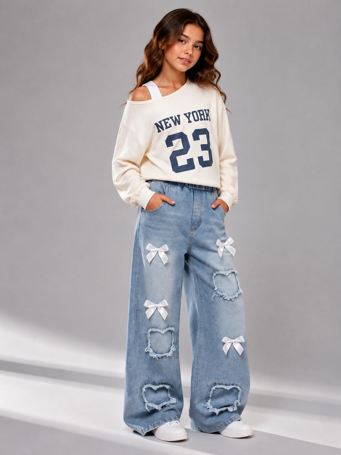 Afsmlys Girls Top Jeans Set
