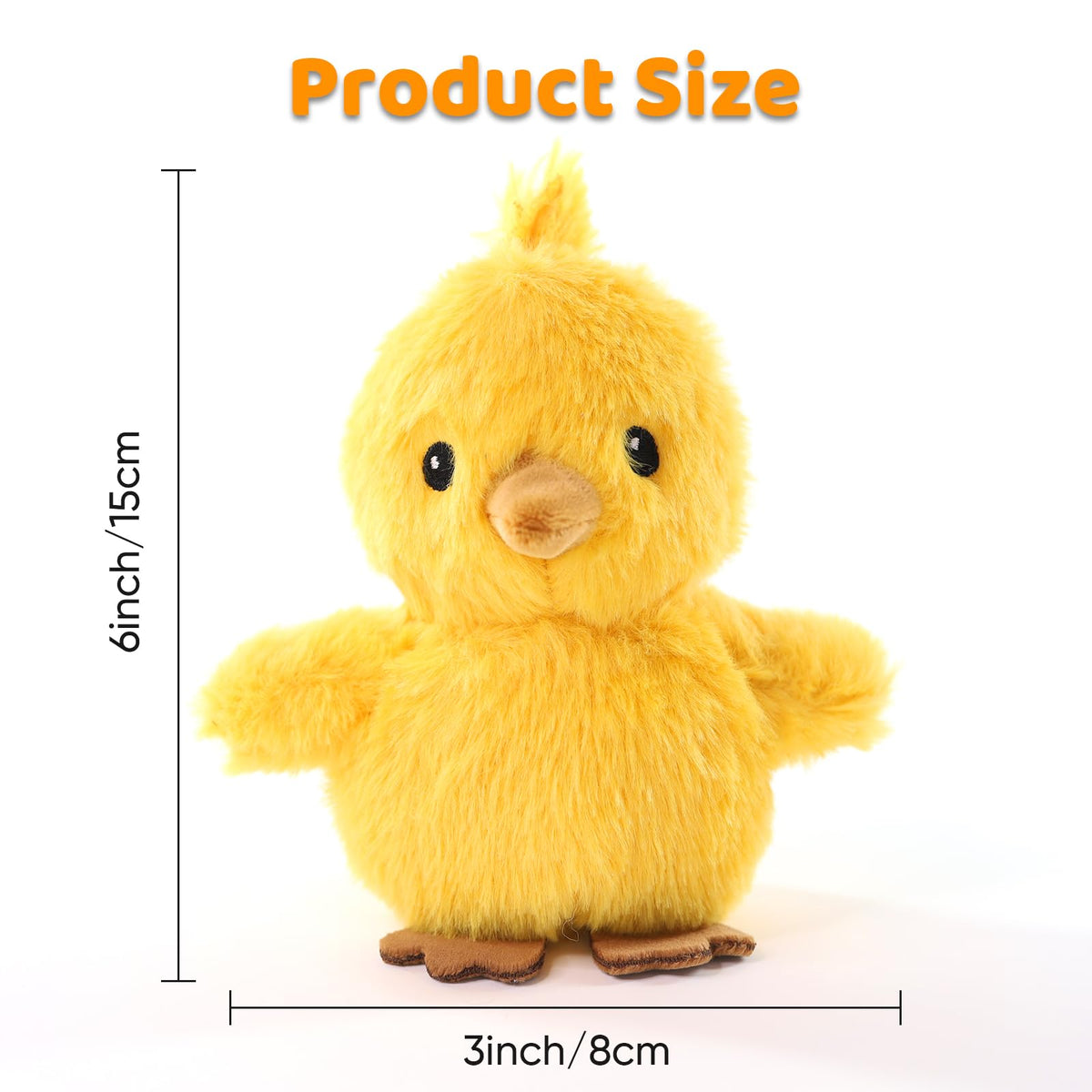 Sew Butiful 3PCS 6'' Squeak Plush Toy Chicken for Small, Medium Dogs