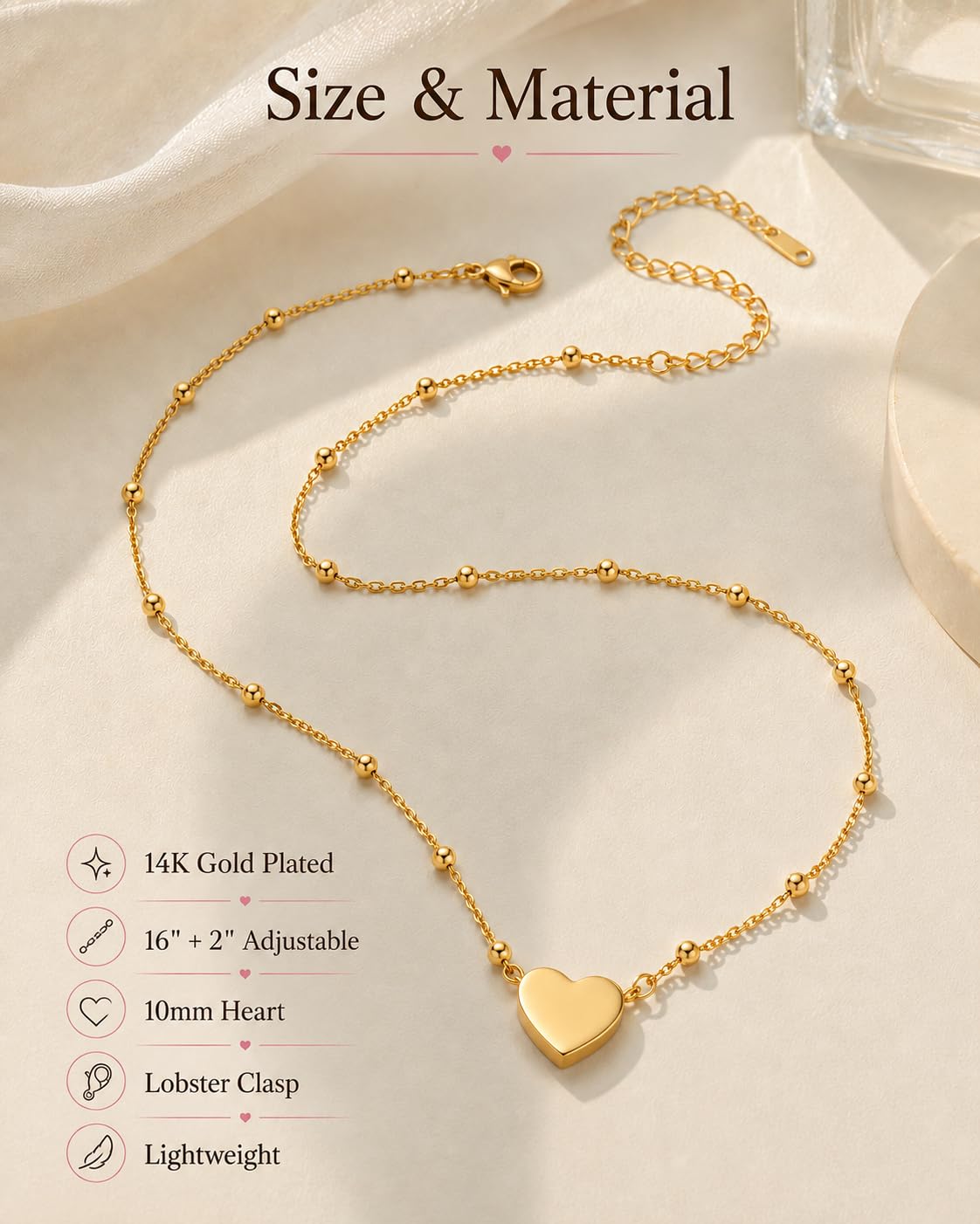 HGDEER Heart Nceklace for Girls Teens Tween Gifts